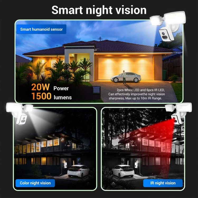 ESCAM QF612 3MP WiFi IP Camera & Floodlight, Support Night Vision / PIR Detection, QF612 ESCAM QF612 3MP WiFi IP Camera & Floodlight, Support Night Vision / PIR Detection, QF612
